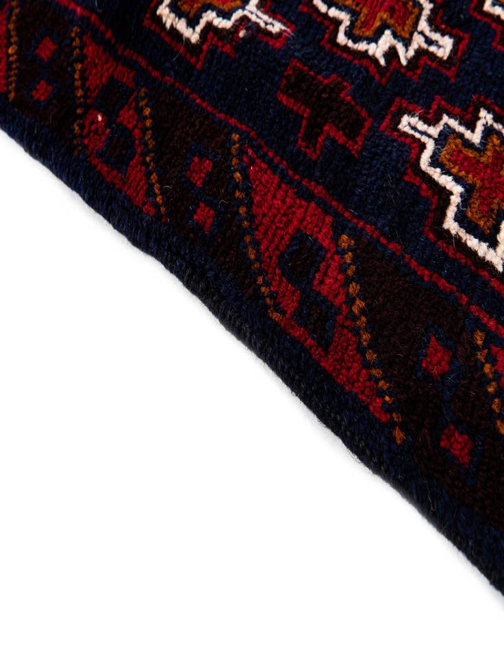 Detail image of  2' 10 x 4' 5  Hand Knotted Balouch Persian Wool Rug