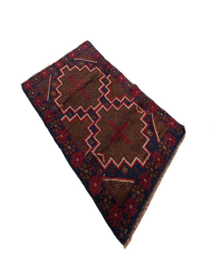 Detail image of  2' 9 x 4' 7  Hand Knotted Balouch Persian Wool Rug