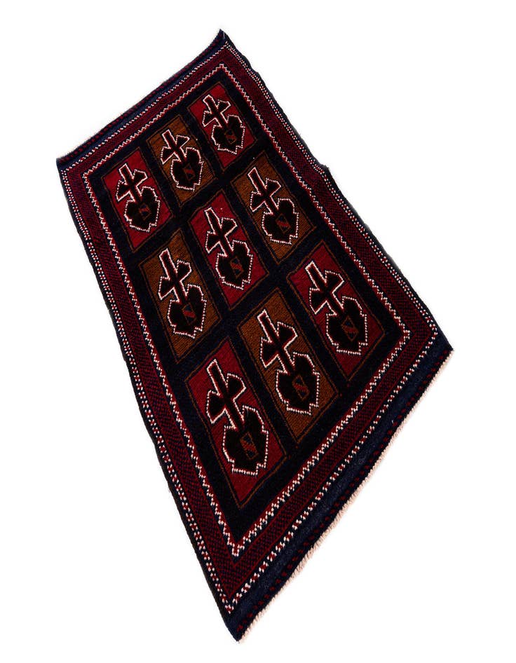 Detail image of  2' 10 x 4' 7  Hand Knotted Balouch Persian Wool Rug