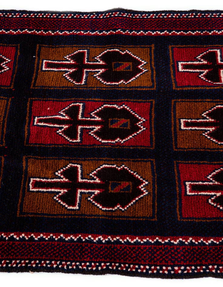 Detail image of  2' 10 x 4' 7  Hand Knotted Balouch Persian Wool Rug