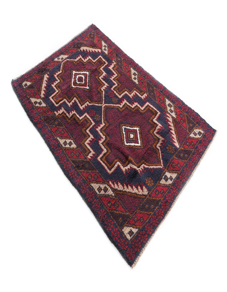 Detail image of  3' x 4' 5  Hand Knotted Balouch Persian Wool Rug