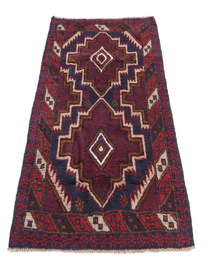 Detail image of  3' x 4' 5  Hand Knotted Balouch Persian Wool Rug