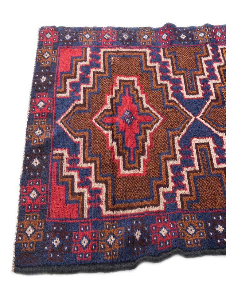 Detail image of  2' 10 x 4' 6  Hand Knotted Balouch Persian Wool Rug