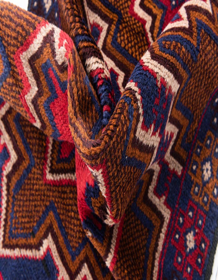 Detail image of  2' 10 x 4' 6  Hand Knotted Balouch Persian Wool Rug