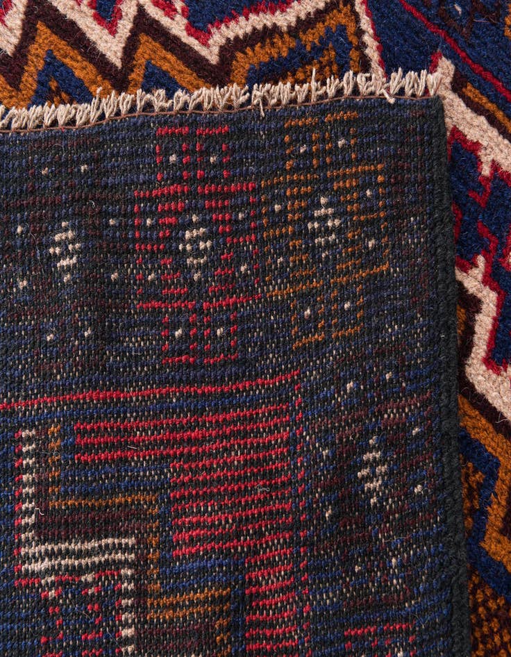 Detail image of  2' 10 x 4' 6  Hand Knotted Balouch Persian Wool Rug