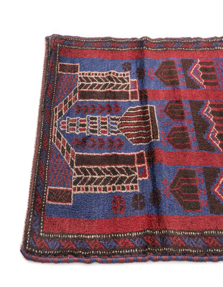 Detail image of  2' 10 x 4' 10  Hand Knotted Balouch Persian Wool Rug