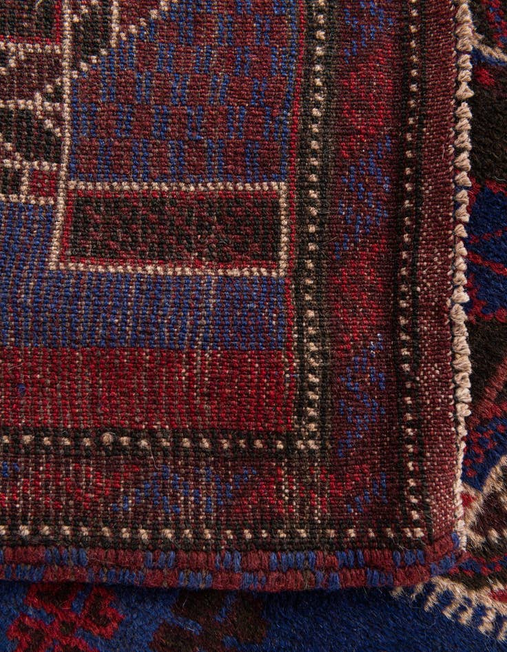Detail image of  2' 10 x 4' 10  Hand Knotted Balouch Persian Wool Rug