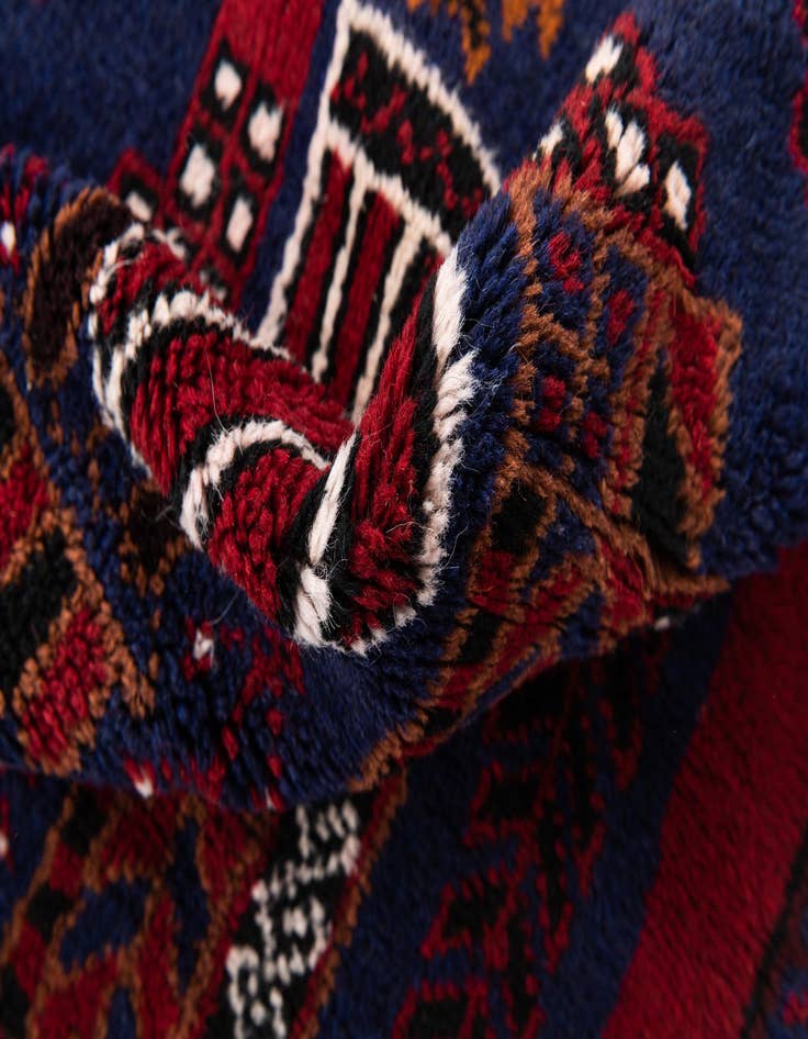 Detail image of  3' 2 x 4' 10  Hand Knotted Balouch Persian Wool Rug