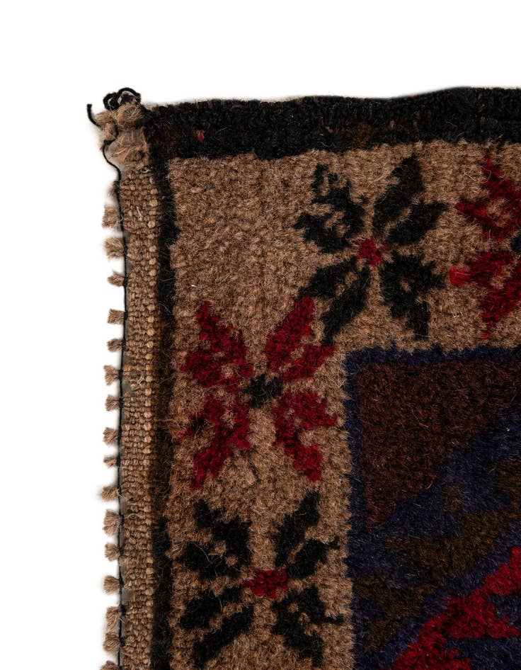 Detail image of  2' 9 x 4' 10  Hand Knotted Balouch Persian Wool Rug