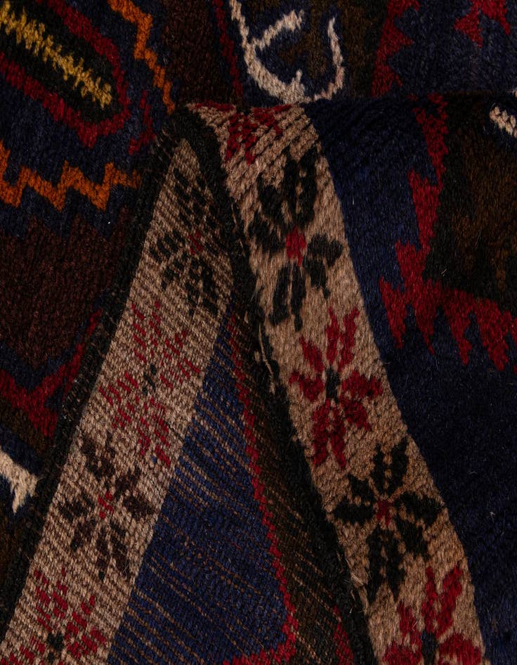 Detail image of  2' 9 x 4' 10  Hand Knotted Balouch Persian Wool Rug