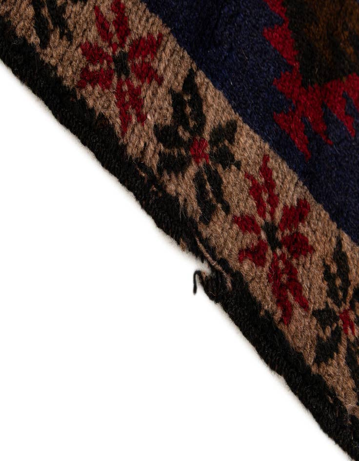Detail image of  2' 9 x 4' 10  Hand Knotted Balouch Persian Wool Rug