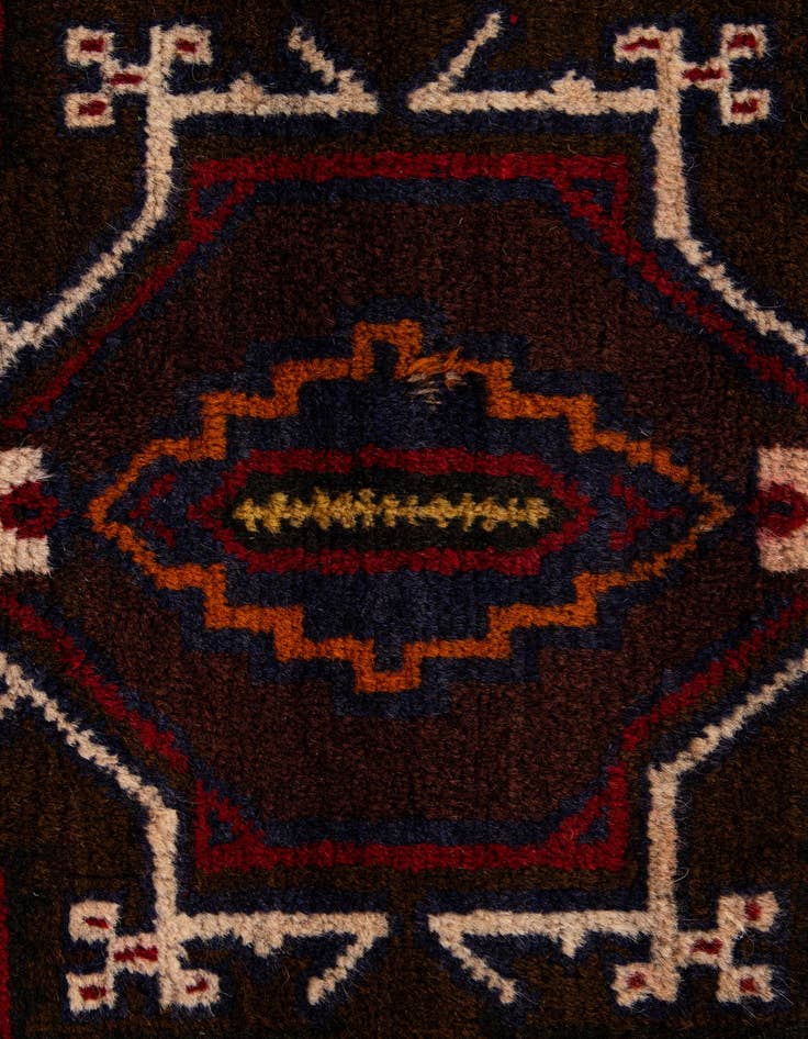 Detail image of  2' 9 x 4' 10  Hand Knotted Balouch Persian Wool Rug