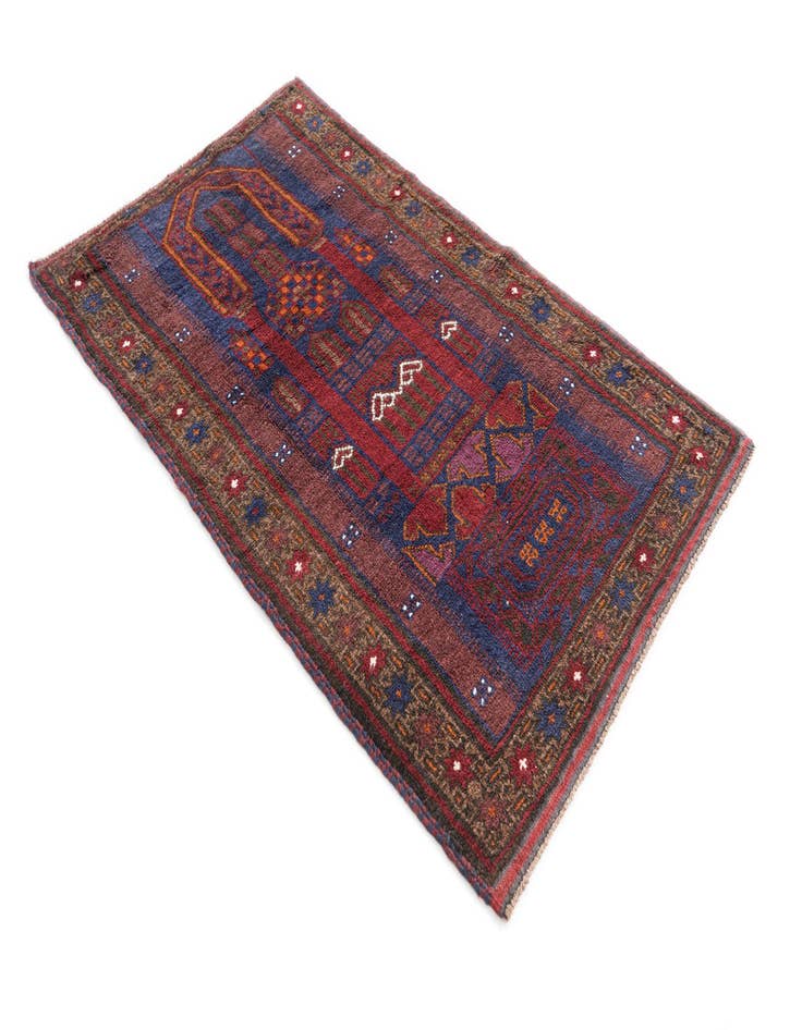 Detail image of  3' x 4' 10  Hand Knotted Balouch Persian Wool Rug