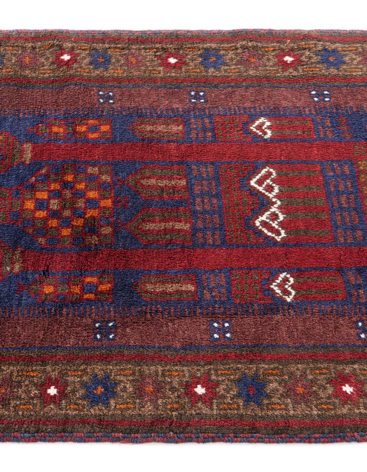 Detail image of  3' x 4' 10  Hand Knotted Balouch Persian Wool Rug