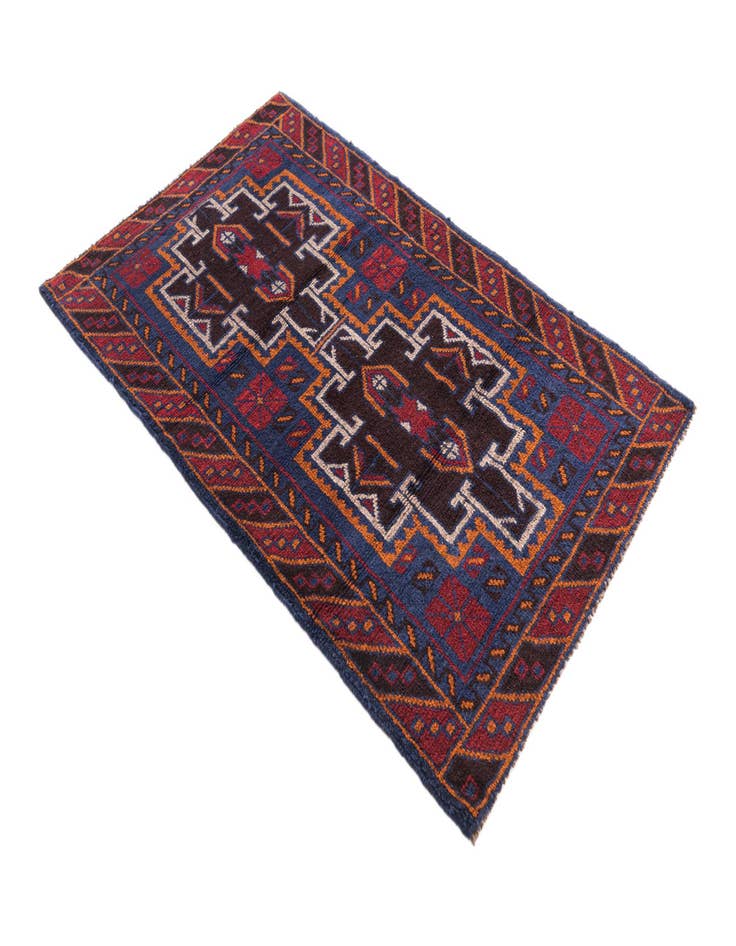 Detail image of  2' 10 x 4' 7  Hand Knotted Balouch Persian Wool Rug