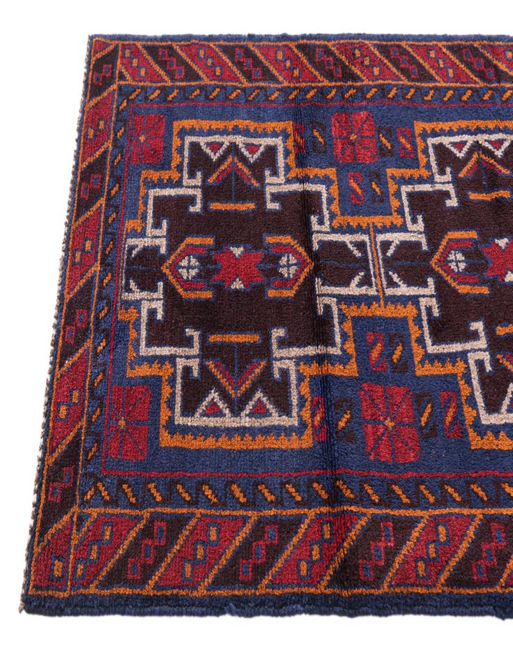 Detail image of  2' 10 x 4' 7  Hand Knotted Balouch Persian Wool Rug