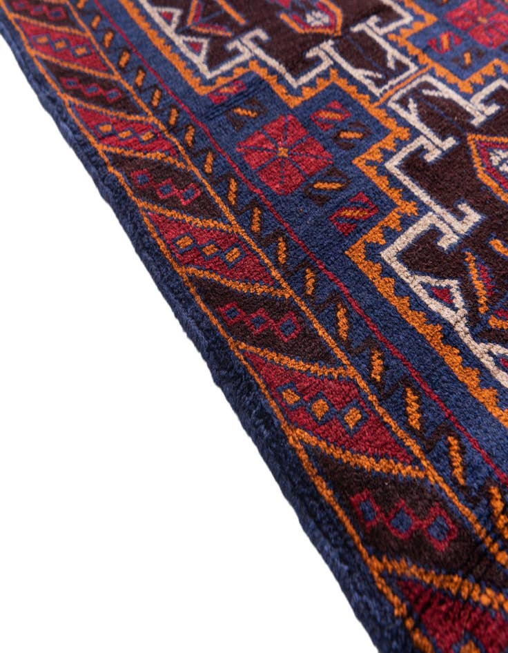 Detail image of  2' 10 x 4' 7  Hand Knotted Balouch Persian Wool Rug