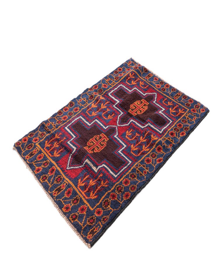 Detail image of  3' x 4' 3  Hand Knotted Balouch Persian Wool Rug