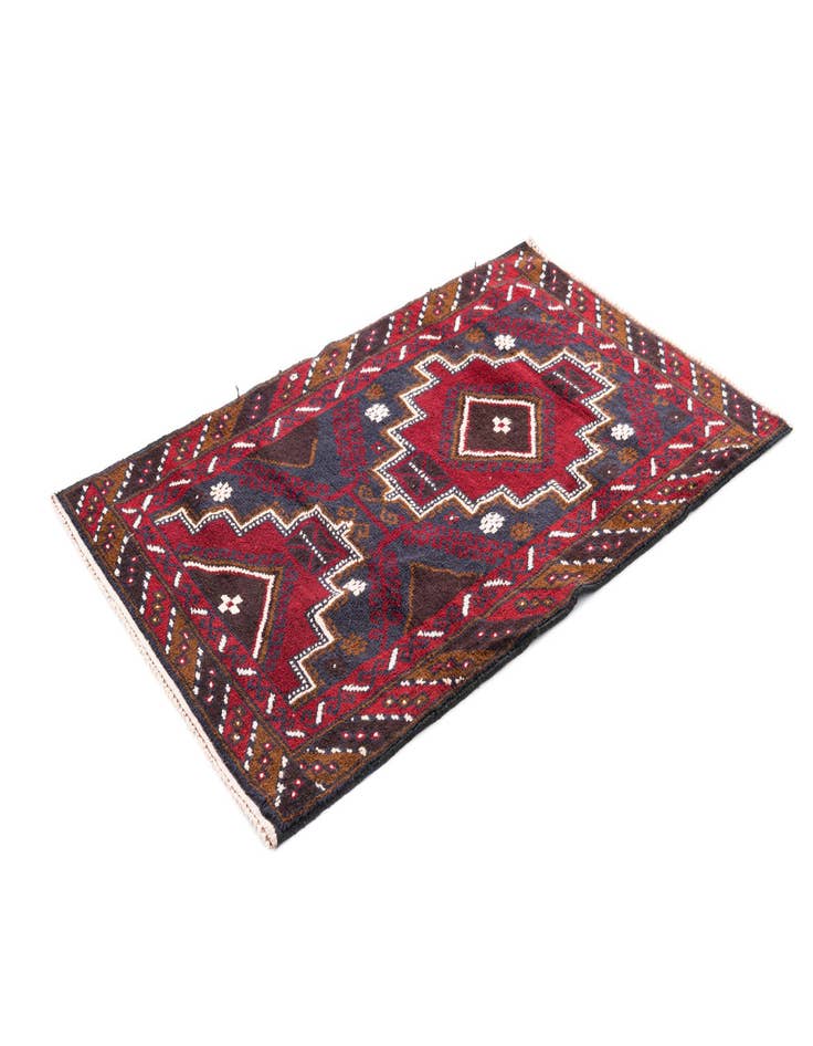 Detail image of  3' x 4' 8  Hand Knotted Balouch Persian Wool Rug