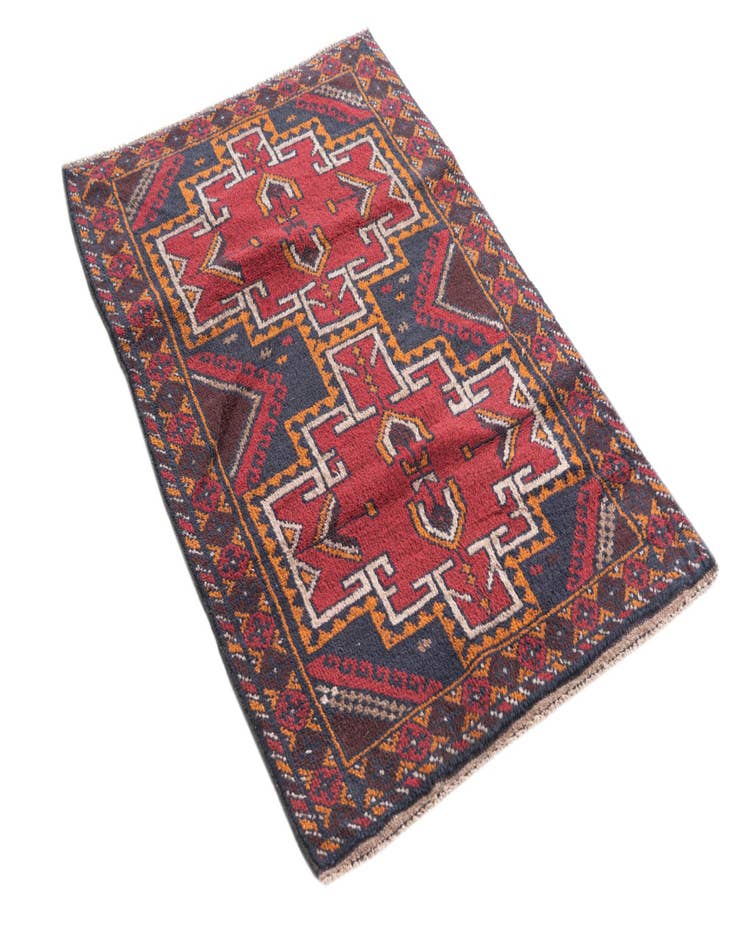 Detail image of  3' x 4' 6  Hand Knotted Balouch Persian Wool Rug