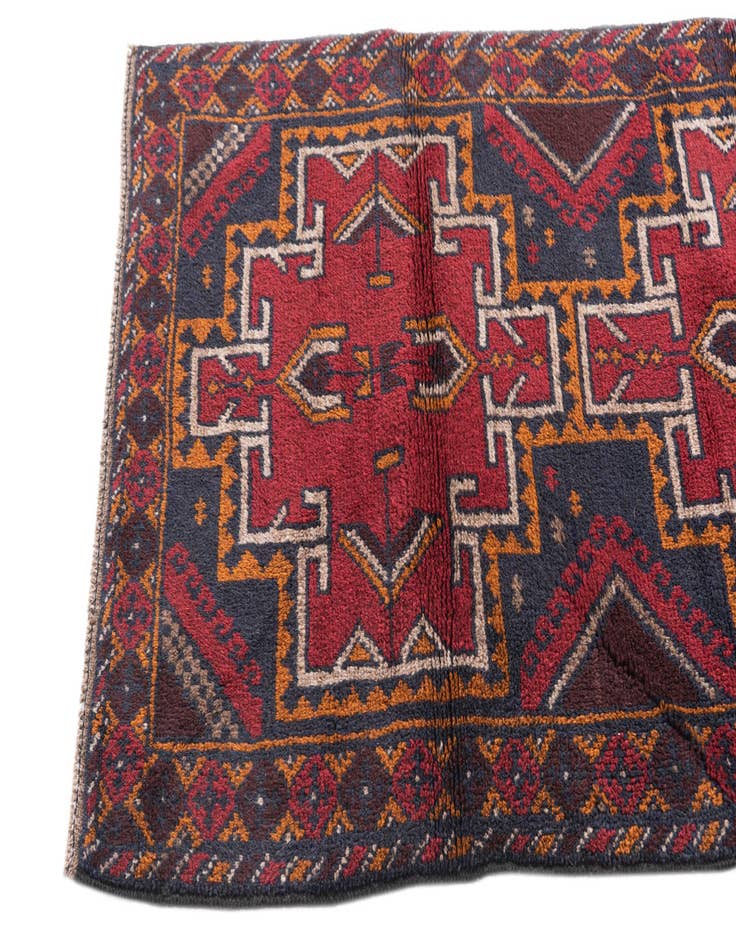 Detail image of  3' x 4' 6  Hand Knotted Balouch Persian Wool Rug