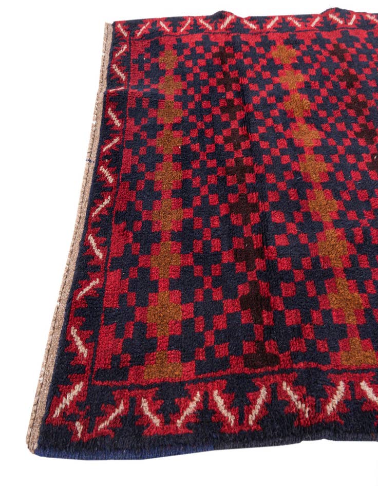 Detail image of  3' x 4' 6  Hand Knotted Balouch Persian Wool Rug