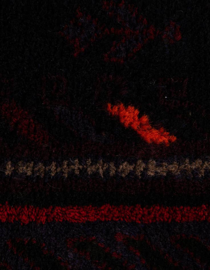 Detail image of  2' 10 x 4' 8  Hand Knotted Balouch Persian Wool Rug