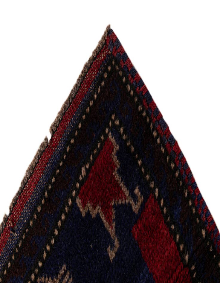 Detail image of  2' 9 x 4' 9  Hand Knotted Balouch Persian Wool Rug