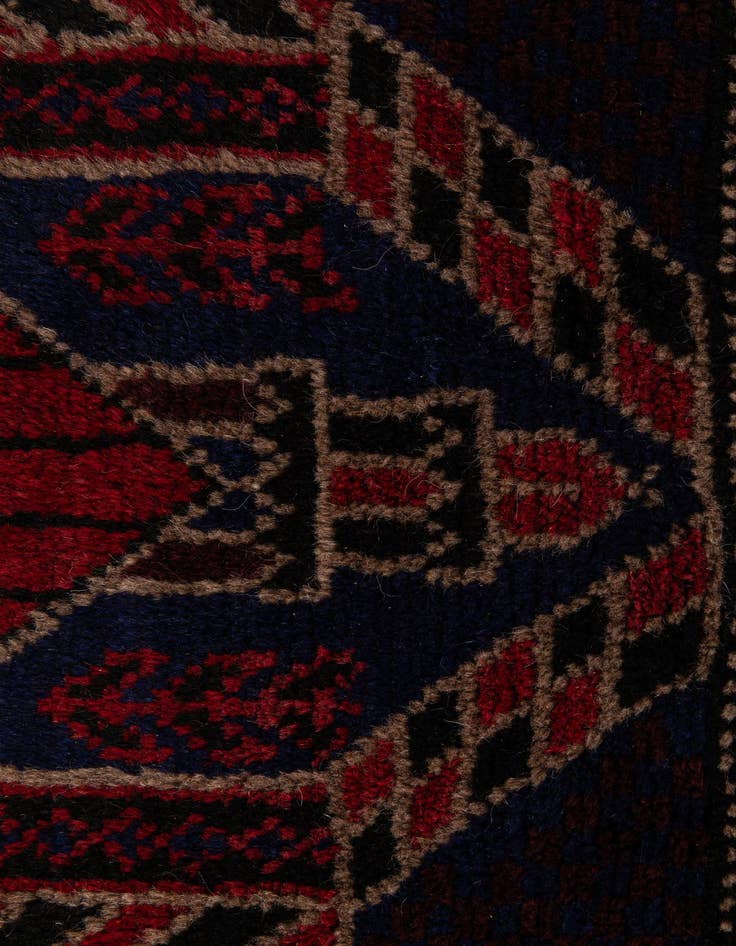Detail image of  2' 9 x 4' 9  Hand Knotted Balouch Persian Wool Rug