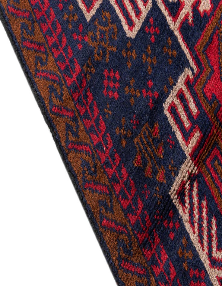 Detail image of  2' 10 x 4' 8  Hand Knotted Balouch Persian Wool Rug