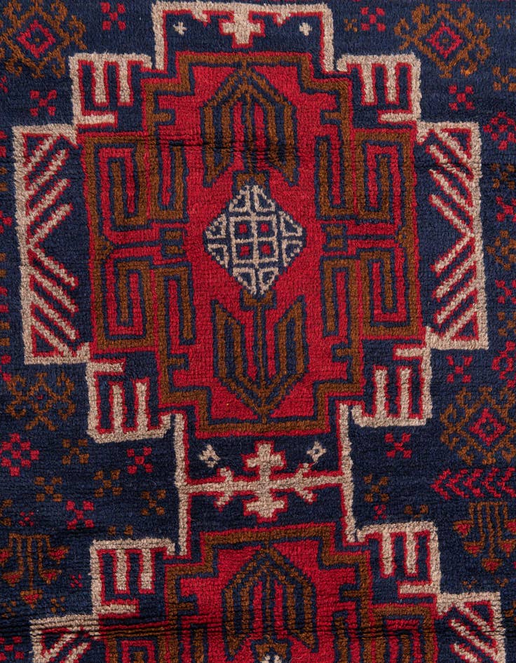 Detail image of  2' 10 x 4' 8  Hand Knotted Balouch Persian Wool Rug