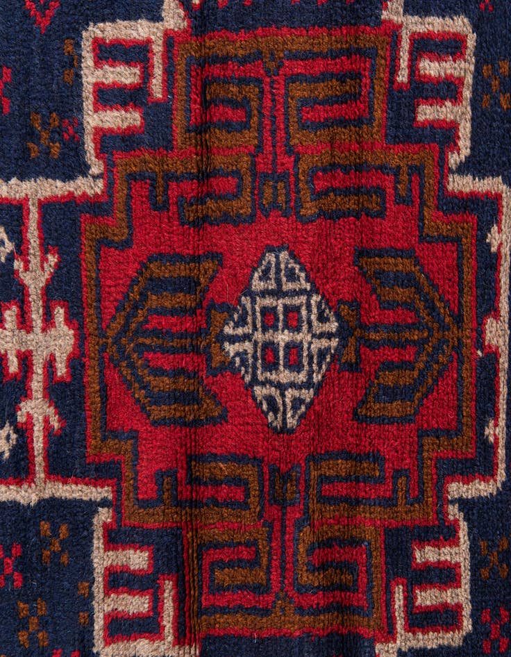 Detail image of  2' 10 x 4' 8  Hand Knotted Balouch Persian Wool Rug