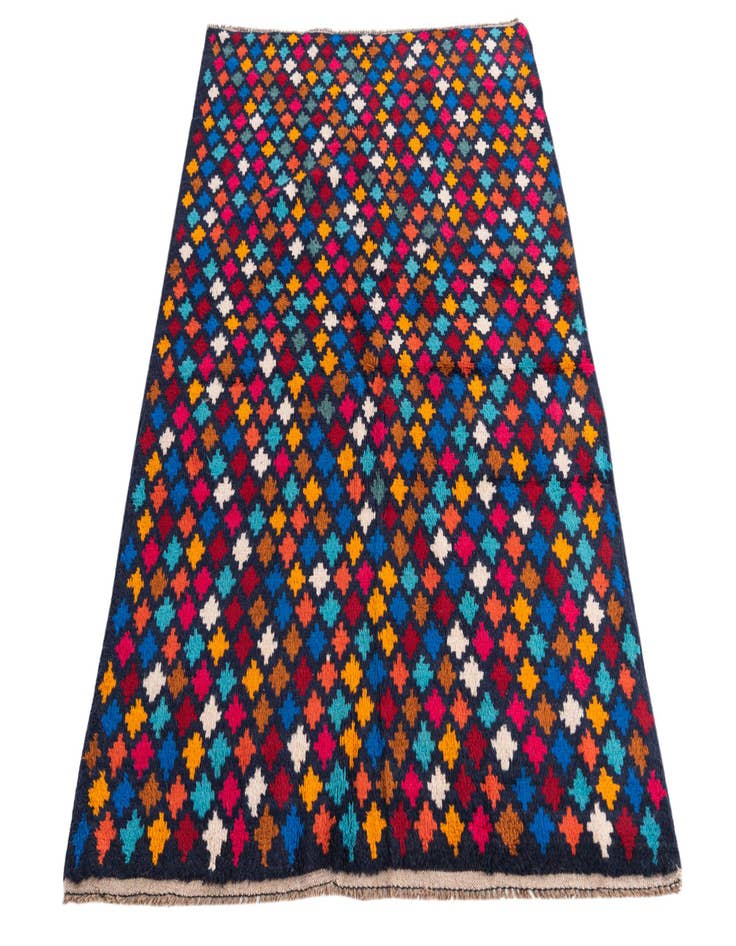 Detail image of  4' x 5' 10  Hand Knotted Balouch Wool Rug