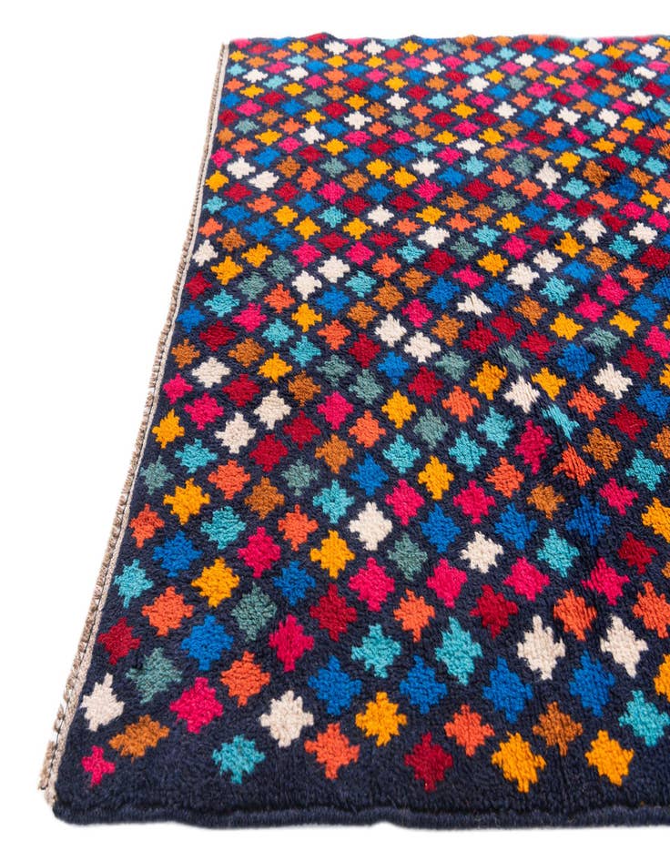 Detail image of  4' x 5' 10  Hand Knotted Balouch Wool Rug