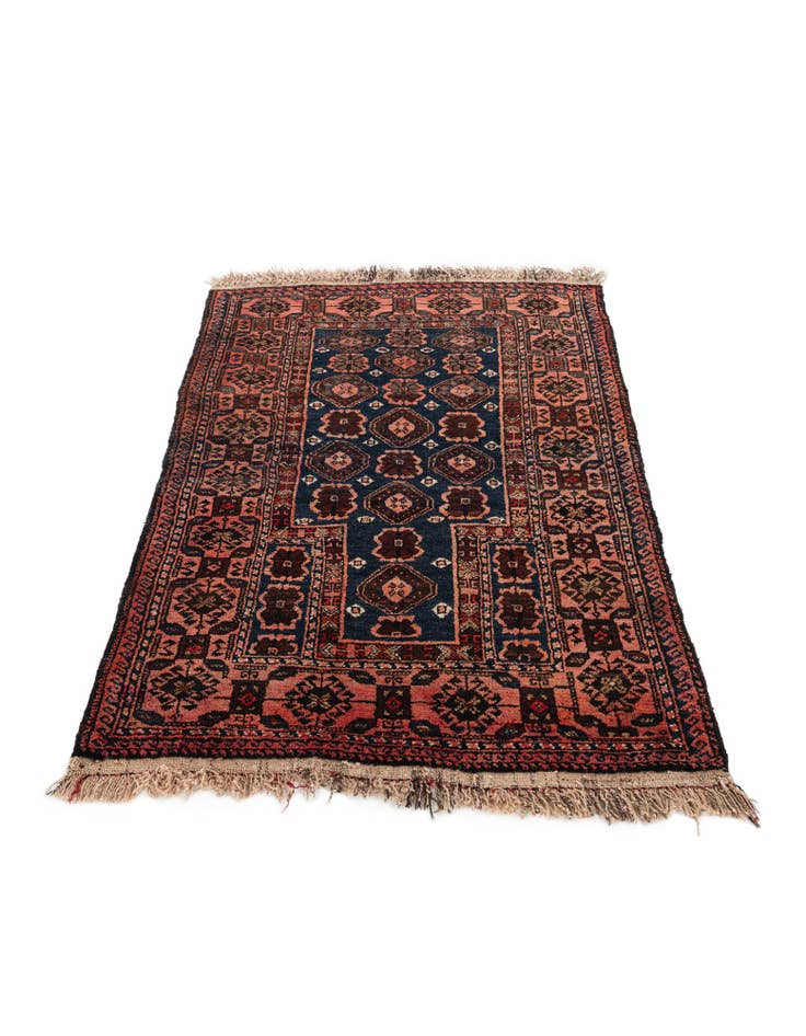 Detail image of  3' 1 x 4' 7  Hand Knotted Balouch Persian Wool Rug