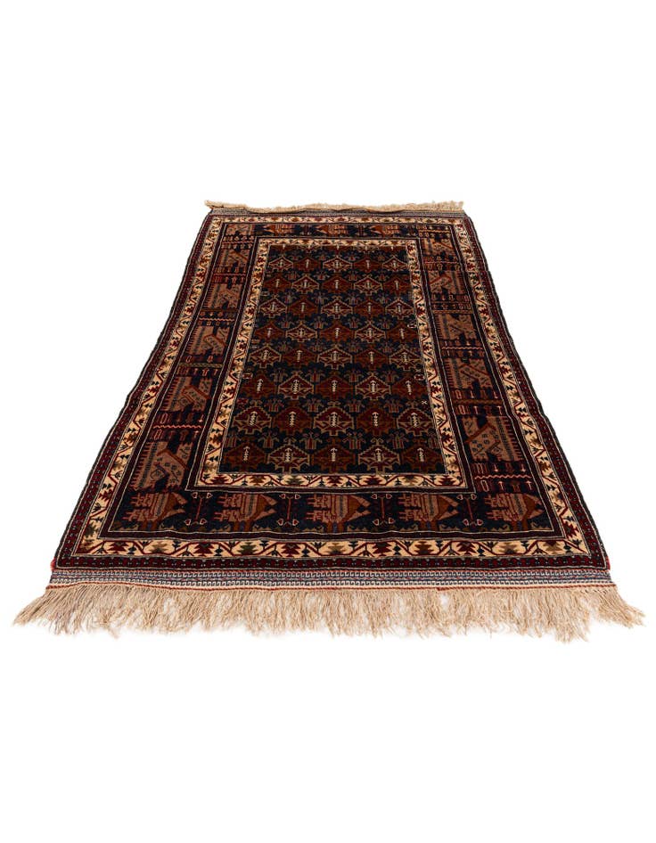 Detail image of  3' 9 x 6' 6  Hand Knotted Balouch Persian Wool Rug