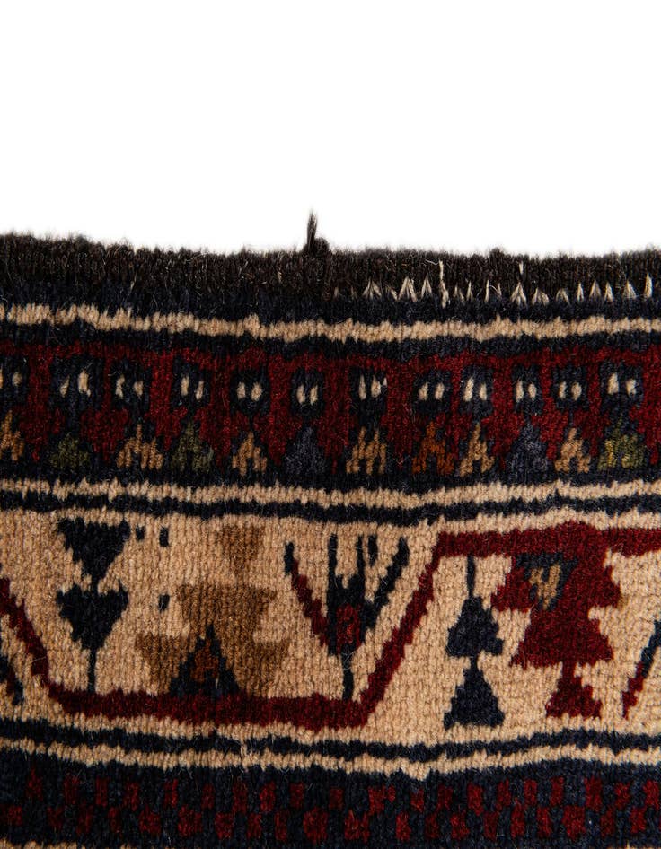 Detail image of  3' 9 x 6' 6  Hand Knotted Balouch Persian Wool Rug