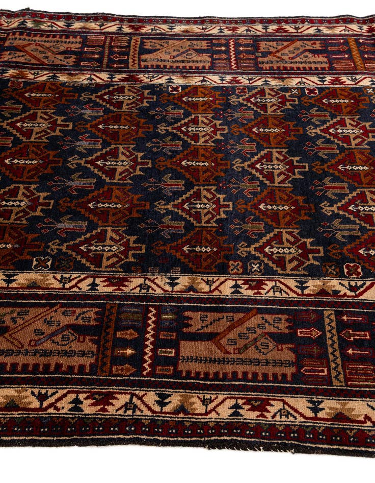 Detail image of  3' 9 x 6' 6  Hand Knotted Balouch Persian Wool Rug