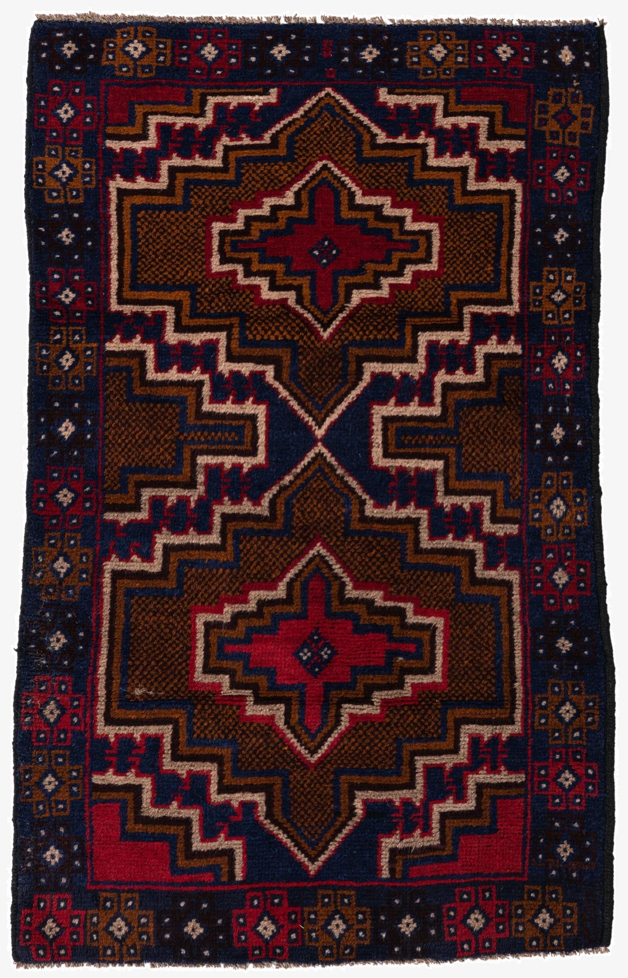  2' 10 x 4' 6  Hand Knotted Balouch Persian Wool Rug