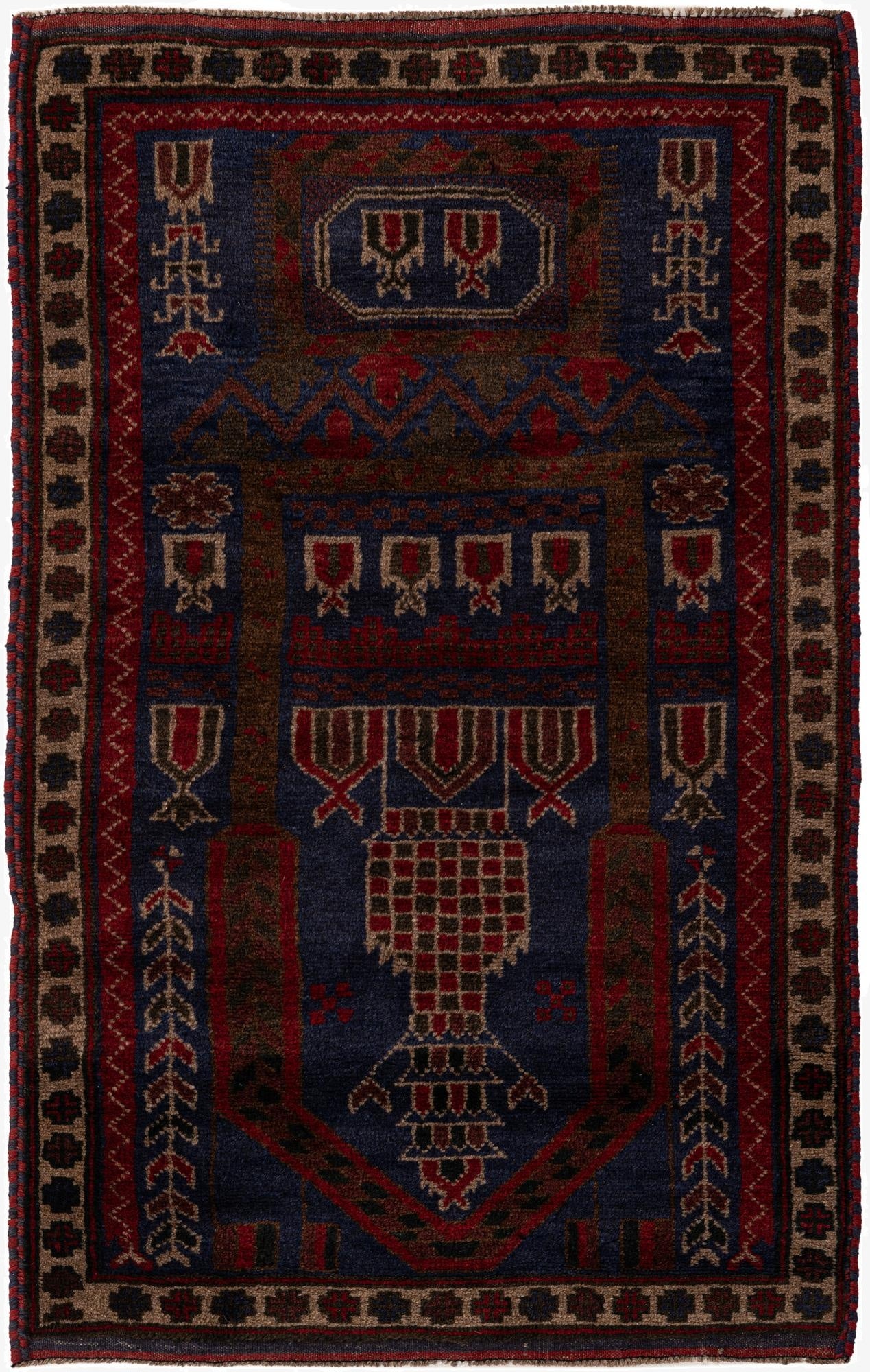  2' 10 x 4' 8  Hand Knotted Balouch Persian Wool Rug