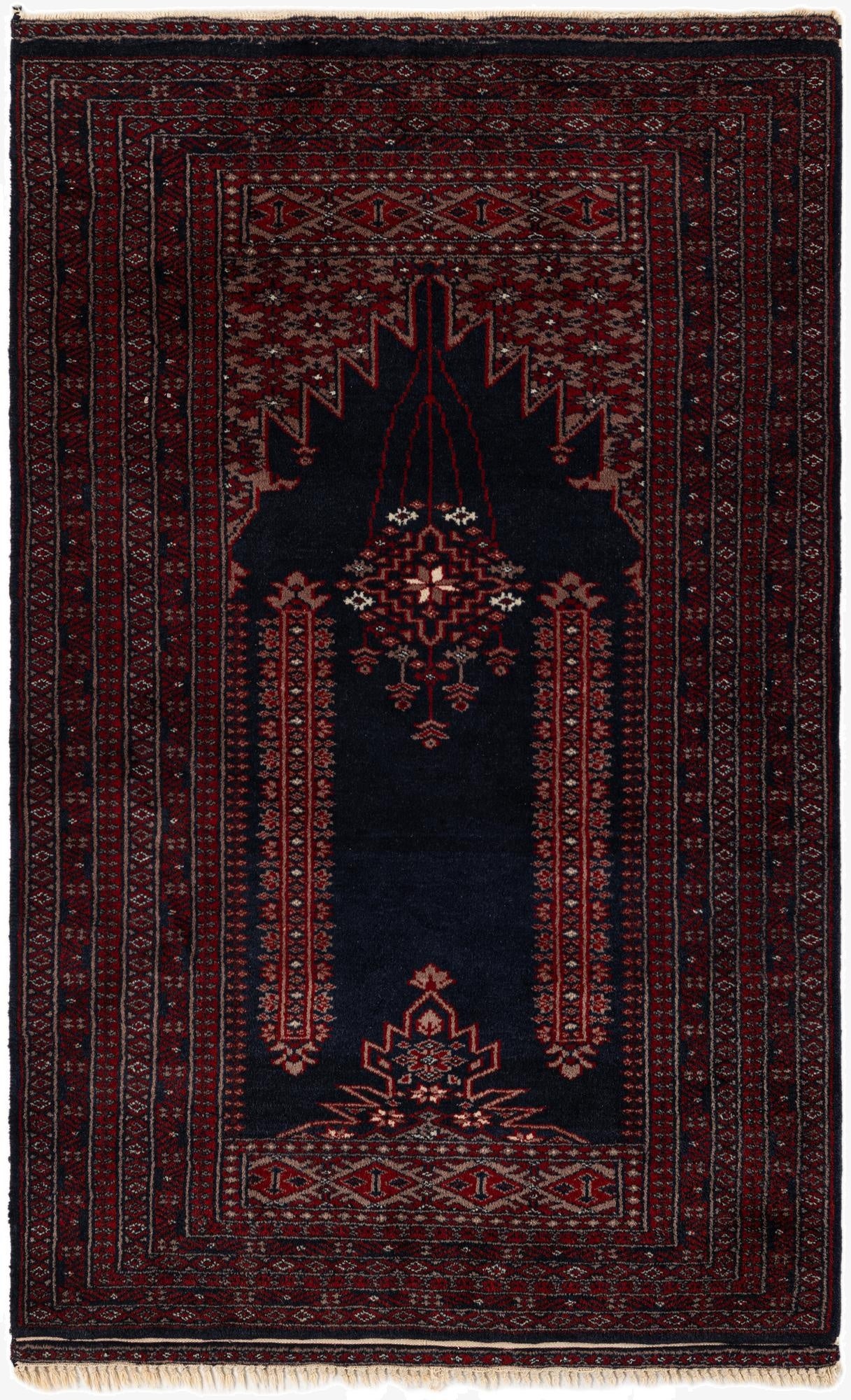  2' 7 x 4' 2  Hand Knotted Balouch Persian Wool Rug