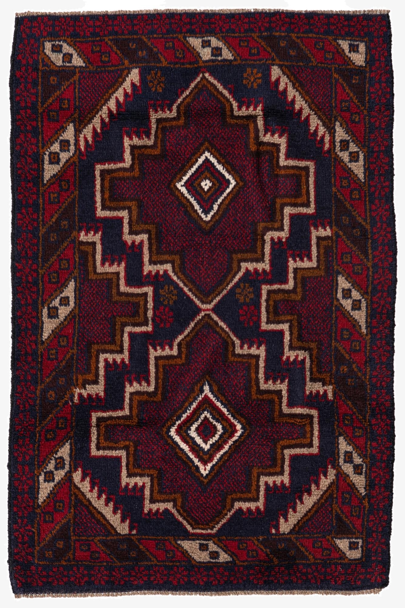  3' x 4' 5  Hand Knotted Balouch Persian Wool Rug