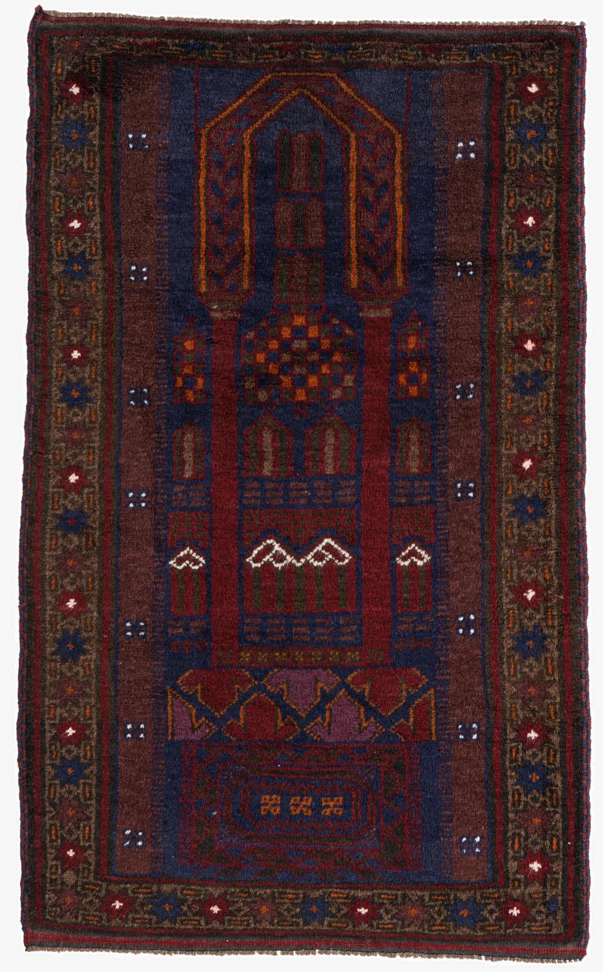  3' x 4' 10  Hand Knotted Balouch Persian Wool Rug