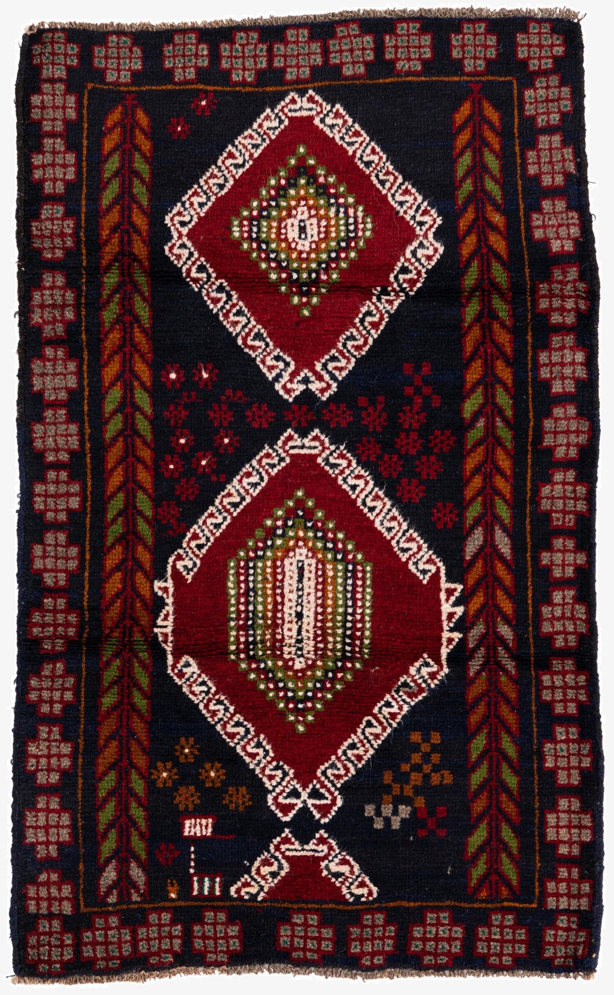  2' 10 x 4' 8  Hand Knotted Balouch Persian Wool Rug