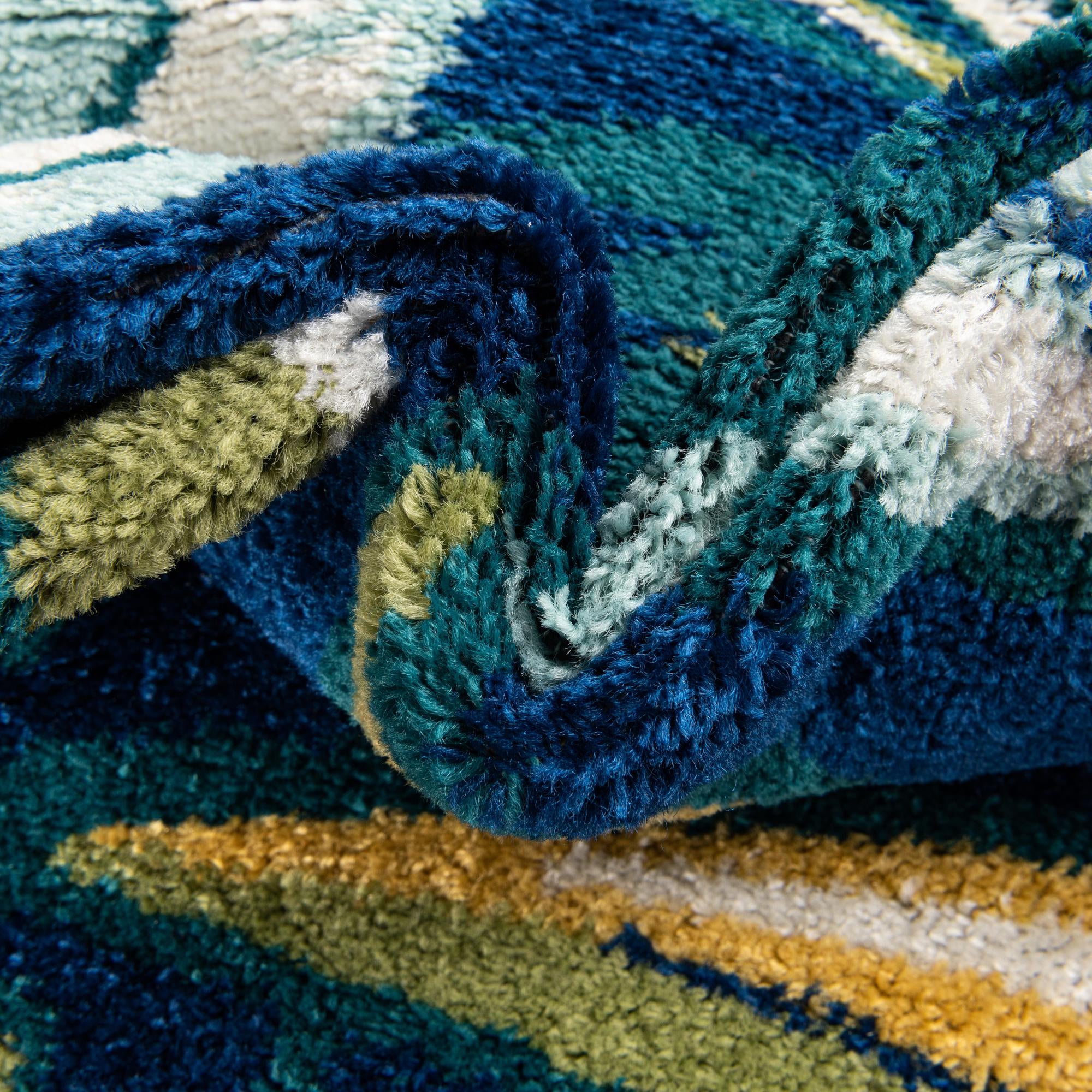  Custom Navy Blue Bloom Rug