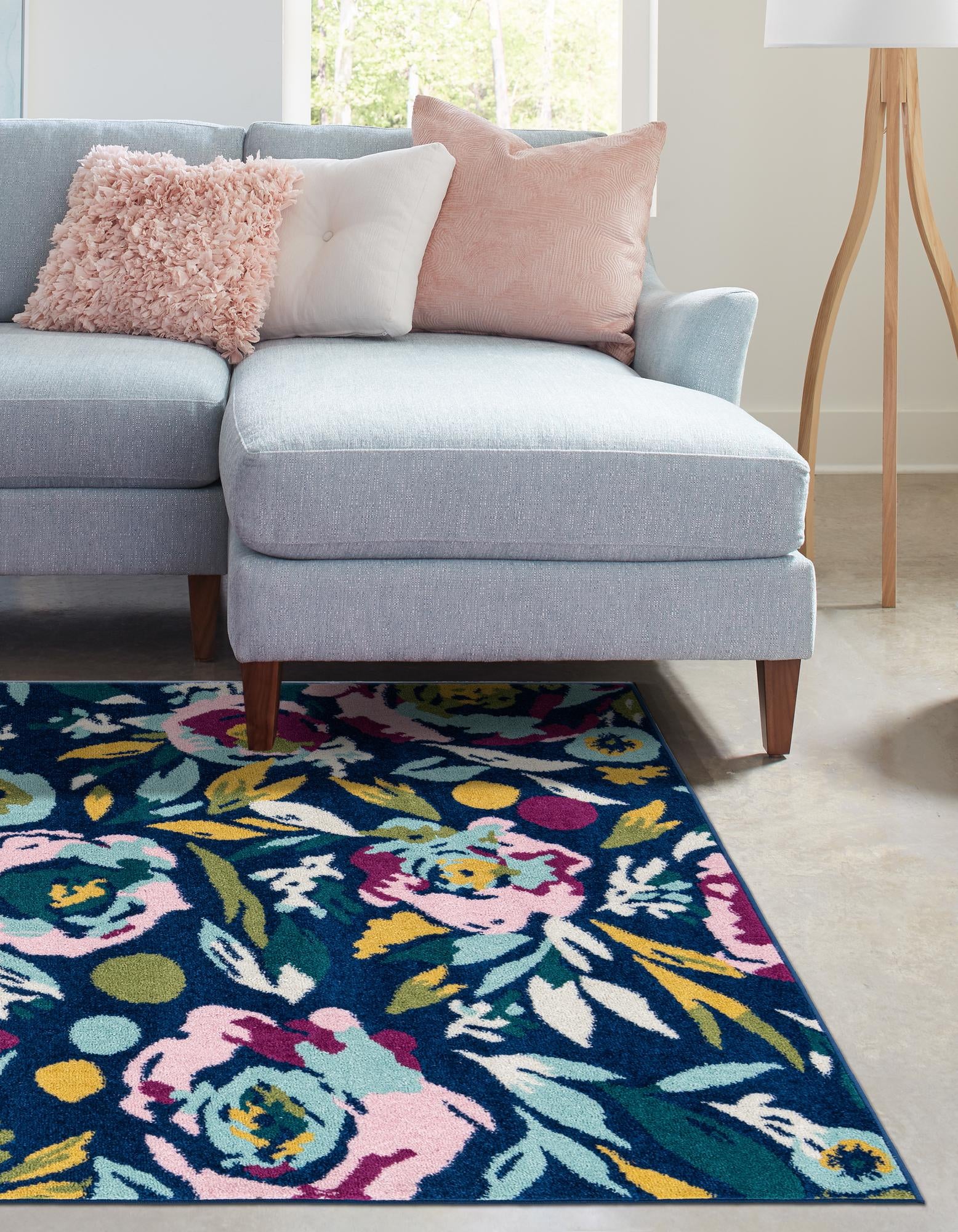 Navy Blue 10' x 14' Bloom Rug | Rugs.com