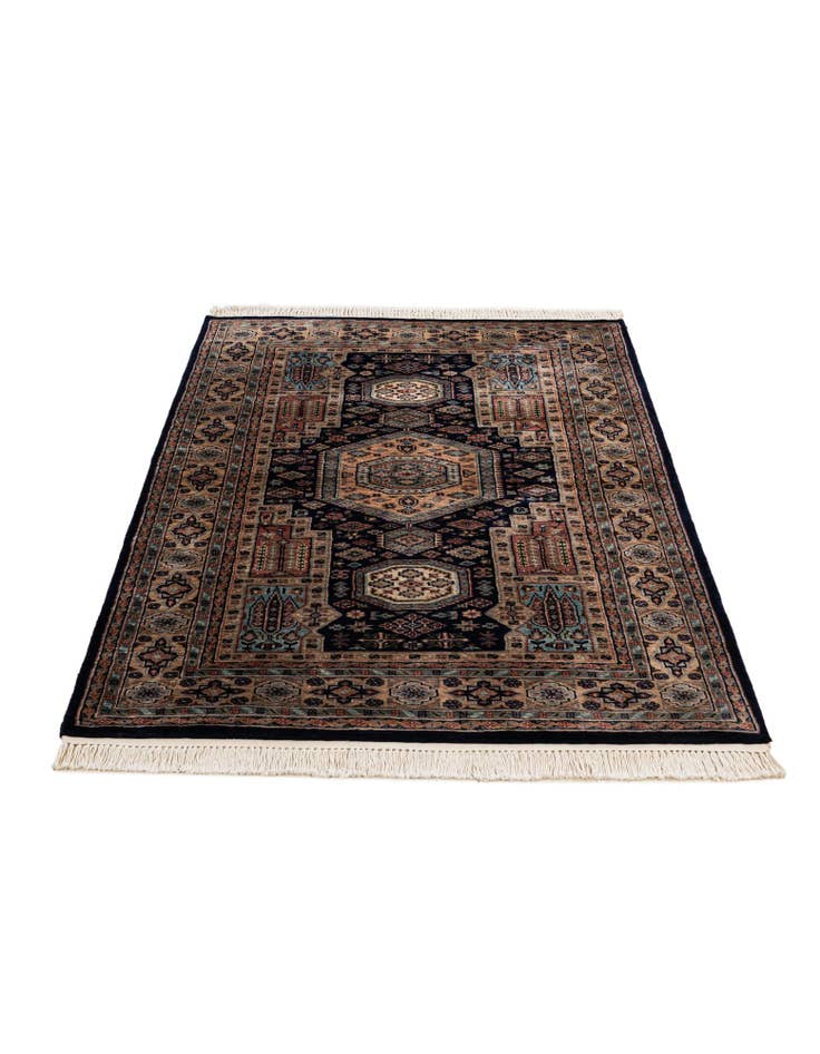 Detail image of  4' 3 x 6' 2  Hand Knotted Bokhara Oriental Wool Rug