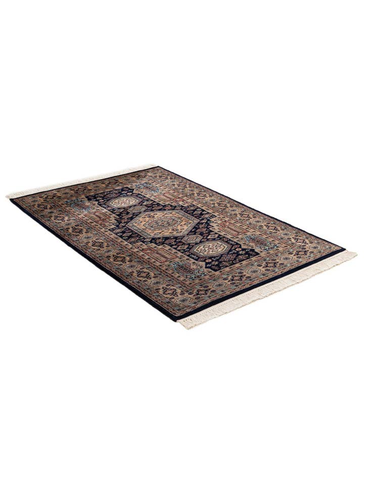 Detail image of  4' 3 x 6' 2  Hand Knotted Bokhara Oriental Wool Rug