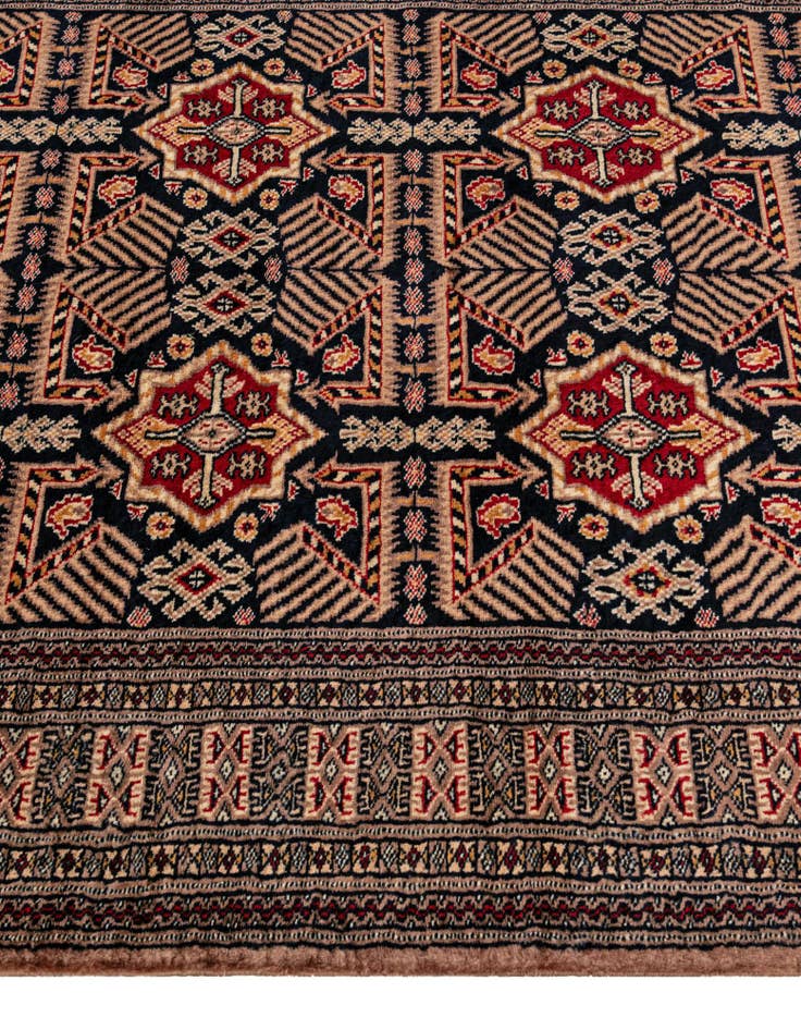 Detail image of  4' 2 x 6' 1  Hand Knotted Bokhara Oriental Wool Rug