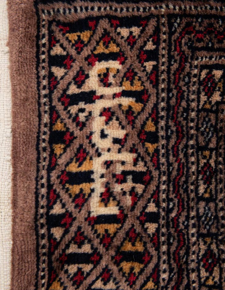 Detail image of  4' 2 x 6' 1  Hand Knotted Bokhara Oriental Wool Rug